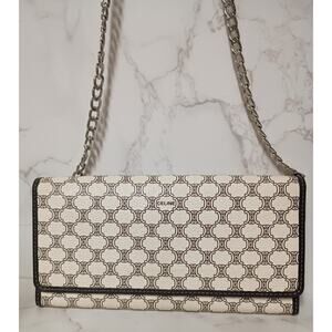 CELINE Vintage Macadam Pattern Triomphe Bi-Fold Wallet/Crossbody w/ COA - EUC